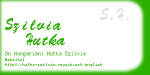 szilvia hutka business card